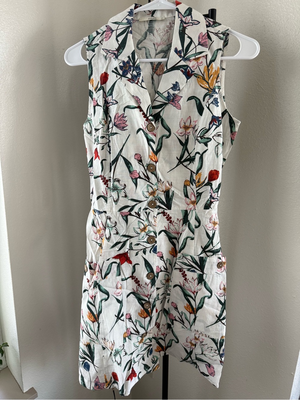 Colin’s Floral 100% Cotton Sleeveless Button-Front Midi Dress